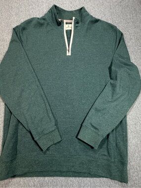 The Normal Brand Men's Dark Green Quarter-Zip Sweater XL Pullover